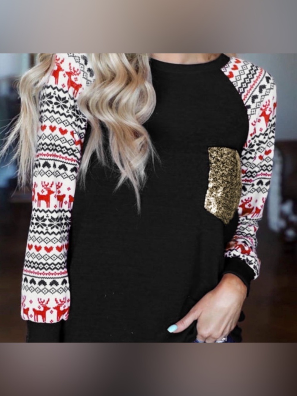 Long Sleeve Holiday Top Nwot
